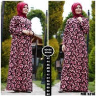 Çiçek Desenli Büyük Beden Elbise Fuşya Kahve Çiçekli Çiçek Desenli Büyük Beden Elbise Fuşya Kahve Çiçekli