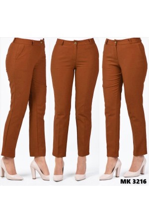 Büyük Beden Beli Kemerli Cepli Klasik Kumaş Pantolon Kiremit Büyük Beden Beli Kemerli Cepli Klasik Kumaş Pantolon Kiremit