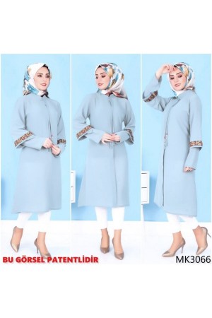 Parçalı Çift Kol Görünümlü Tunik  Bebe Mavi