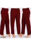 Beli Lastikli Cepli Kalem Pantolon  Bordo