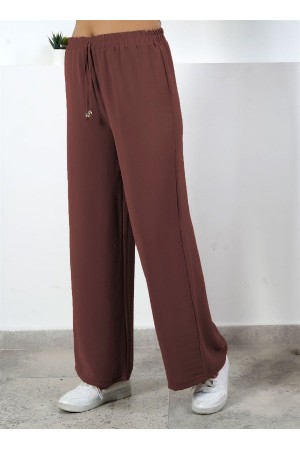 Bol Paça İthal Yüksek Bel Ayrobin Pantolon Tarçın Bol Paça İthal Yüksek Bel Ayrobin Pantolon Tarçın