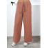 Bol Paça İthal Yüksek Bel Ayrobin Pantolon  Somon
